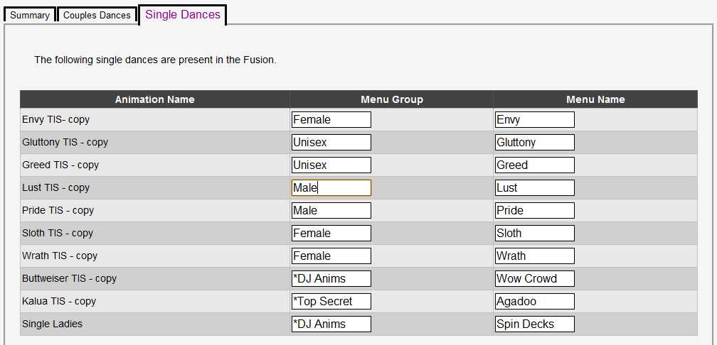 Fusion Dance Machine - Private Menu Setup