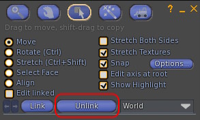 Product Unlink Button